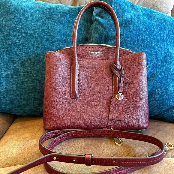 kate spade Handbags - Kate Spade Margaux Medium Satchel, Burgundy